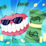 Graphic of a mouth and money for an in-house dental membership plan at Reach Dental, a dentist in Kyle, TX